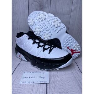 Men's Size 7 Nike Air Jordan 9 Golf Shoes Low White Black Red FJ5934-100 NEW